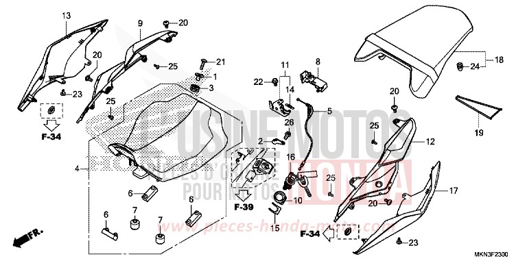 SITZ/WINDLAUF, HINTEN von CB650R MAT CRYPTON SILVER MATALLIC (NHA40) von 2019