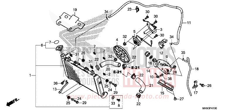 KUEHLER von CB650R MAT CRYPTON SILVER MATALLIC (NHA40) von 2019