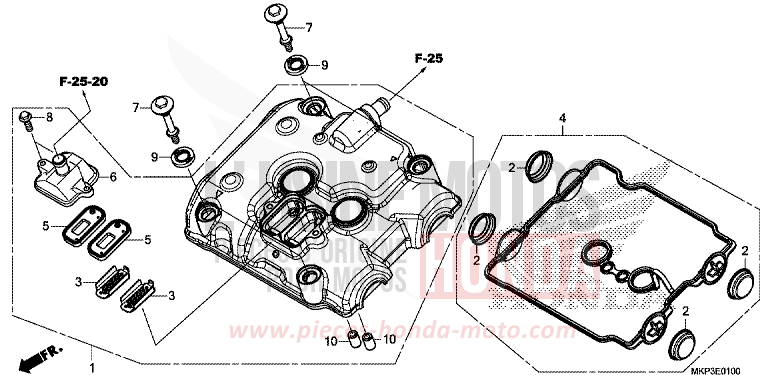ZYLINDERKOPFDECKEL von CBR500R MAT AXIS GRAY METALLIC (NH303) von 2019