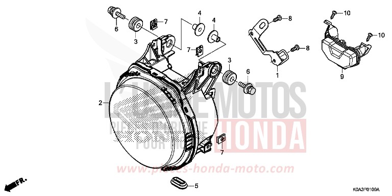 SCHEINWERFER von CB300R CANDY CHROMOSPHERE RED (R381) von 2018
