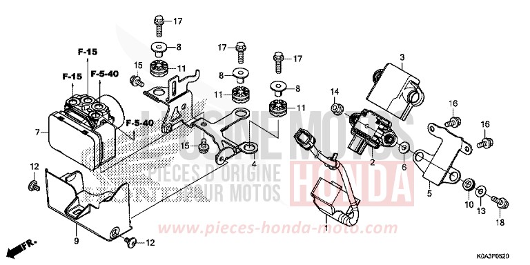 ABS-MODULATOR von CB300R CANDY CHROMOSPHERE RED (R381) von 2018