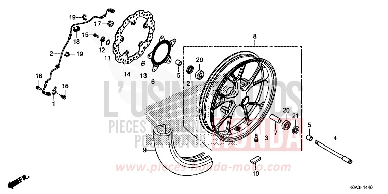 VORDERRAD von CB300R MAT CRYPTON SILVER MATALLIC (NHA40) von 2018