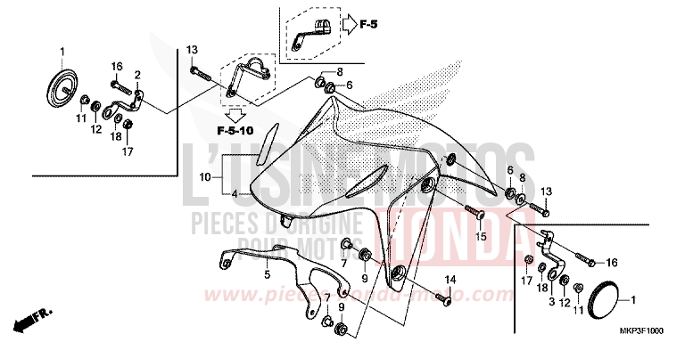 KOTFLUEGEL, VORNE (CBR500RK,CBR500RAK/L/M) von CBR500R MAT AXIS GRAY METALLIC (NH303) von 2019