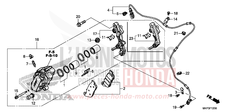 VORDERRAD-BREMSSATTEL (CBR500RK,CBR500RAK/L/M) von CBR500R PEARL METALLOID WHITE (NHA96) von 2019