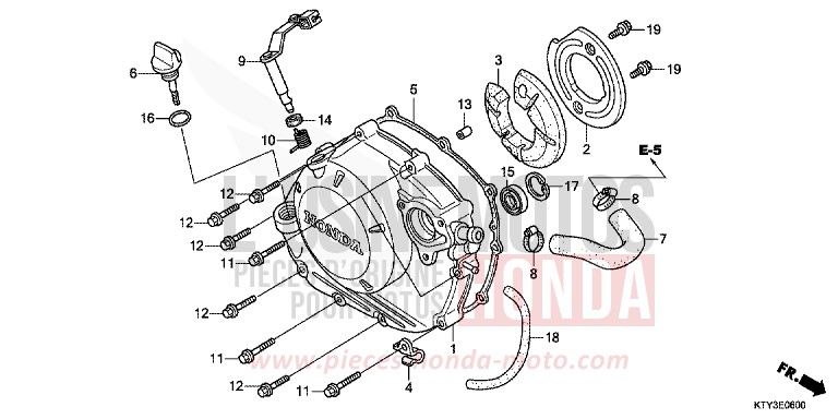 KURBELGEHAEUSEABDECKUNG von CBR125R ASTEROID BLACK METALLIC (NHA35) von 2012