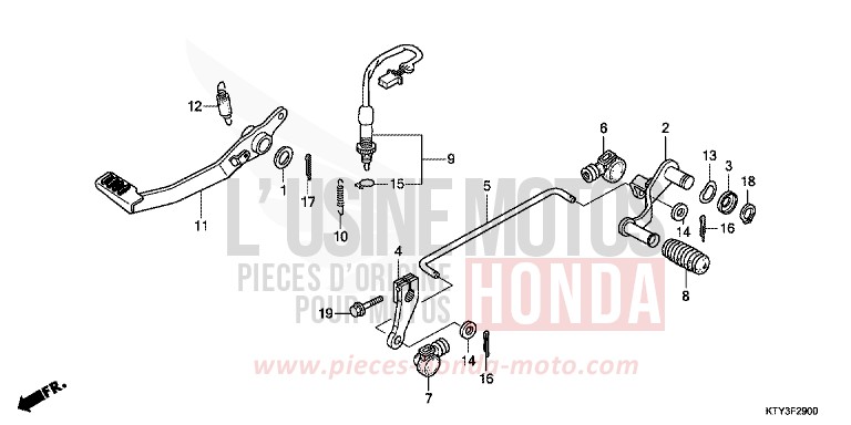 PEDAL von CBR125R ASTEROID BLACK METALLIC (NHA35) von 2012