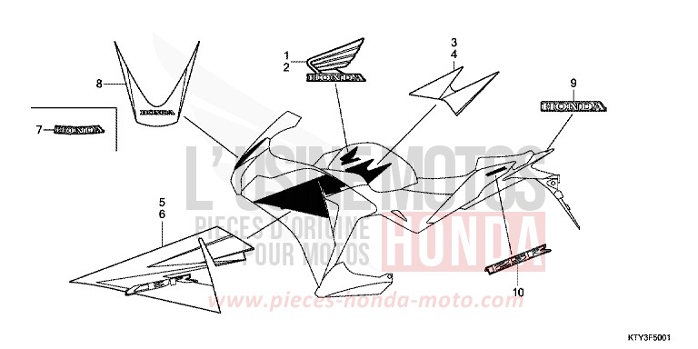 MARKE/STREIFEN (2) von CBR125R ASTEROID BLACK METALLIC (NHA35) von 2012