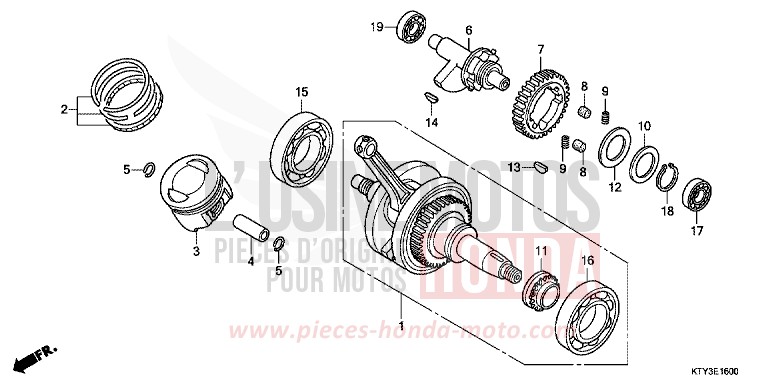 KURBELWELLE/KOLBEN von CBR125R MILLENNIUM RED (R263) von 2013