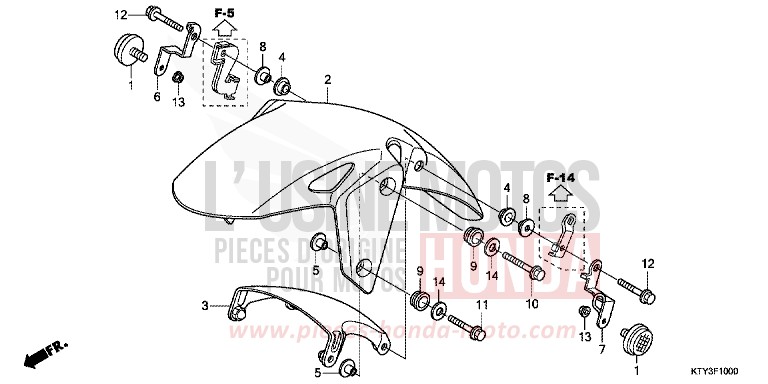 KOTFLUEGEL, VORNE von CBR125R MILLENNIUM RED (R263) von 2013