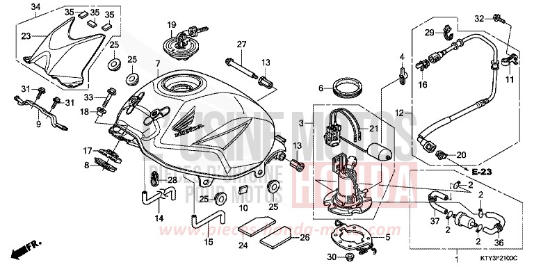 KRAFTSTOFFTANK von CBR125R MILLENNIUM RED (R263) von 2013