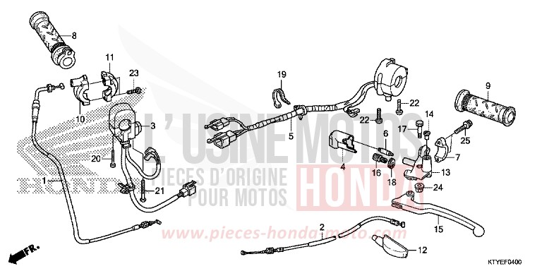 HEBELGRIFF/SCHALTER/KABEL von CBR125R ASTEROID BLACK METALLIC (NHA35) von 2015