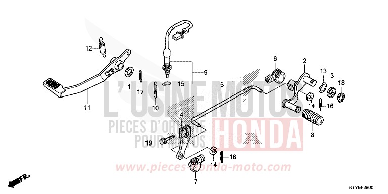 PEDAL von CBR125R ASTEROID BLACK METALLIC (NHA35) von 2015