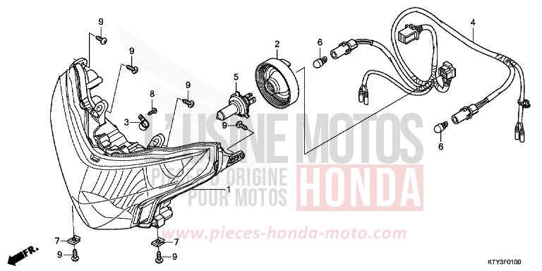 SCHEINWERFER von CBR125R NITRIC ORANGE (YR271) von 2012