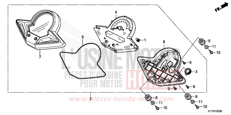 MESSGERAET von CBR125R ROSS WHITE (NH196) von 2012