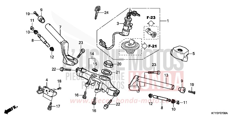 ROHRGRIFF/OBERE BRUECKE von CBR125R ROSS WHITE (NH196) von 2012