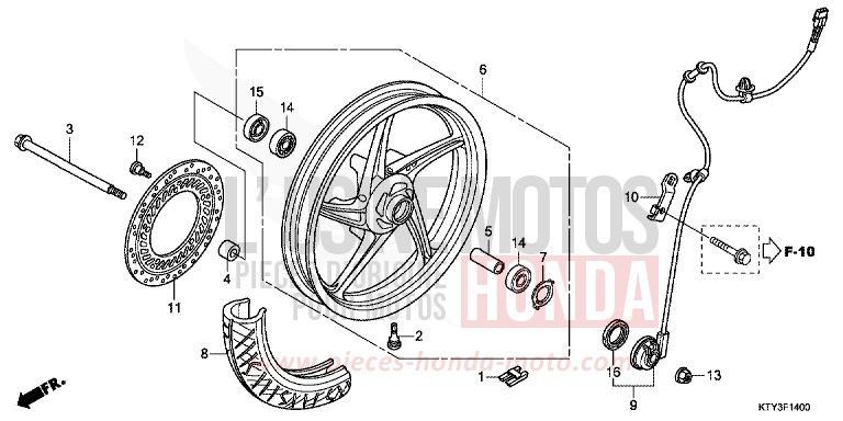 VORDERRAD von CBR125R ROSS WHITE (NH196) von 2012