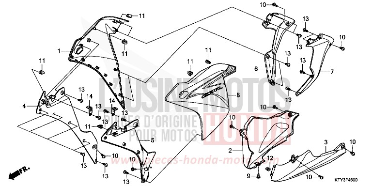 UNTERER WINDLAUF von CBR125R ROSS WHITE (NH196) von 2012