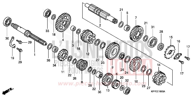 GETRIEBE von CBR125R SCHWARZ (NH1) von 2006