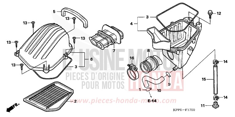 LUFTFILTER (CBR125R/RS/RW5/RW6/RW8) von CBR125R MILLENNIUM RED (R263) von 2006