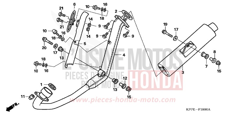 ABGAS-SCHALLDAEMPFER von CBR125R MILLENNIUM RED (R263) von 2006