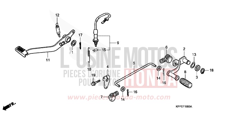 PEDAL von CBR125R CANDY TAHITIAN BLUE (PB215X) von 2007