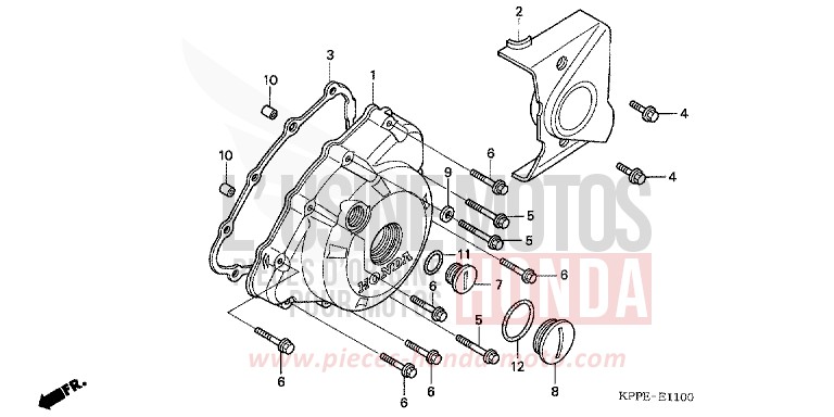 KURBELGEHAEUSEDECKEL, L. von CBR125R ROSS WHITE (NH196B) von 2007