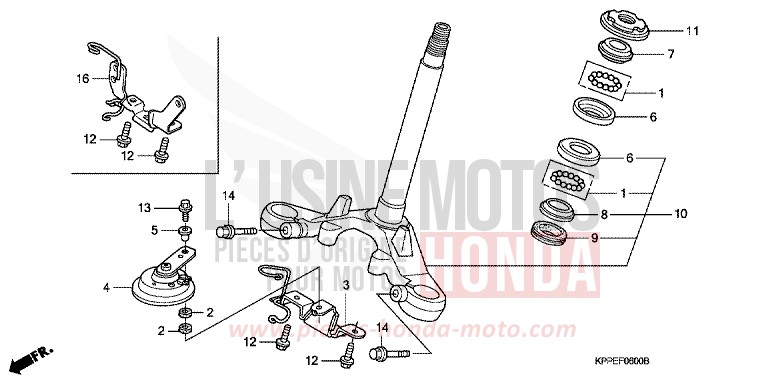 LENKSCHAFT von CBR125R ROSS WHITE (NH196B) von 2007