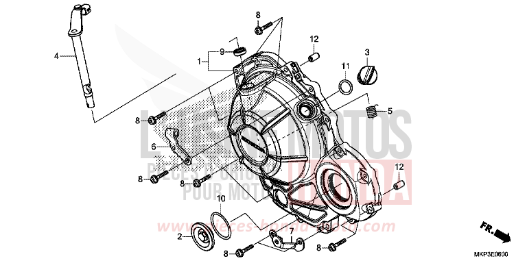 KURBELGEHAEUSEABDECKUNG von CBR500R MAT AXIS GRAY METALLIC (NH303) von 2021