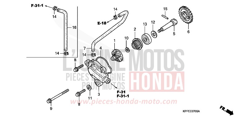 WASSERPUMPE von CBR125R ROSS WHITE (NH196H) von 2009