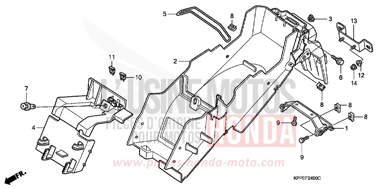 KOTFLUEGEL, HINTEN von CBR125R ROSS WHITE (NH196H) von 2009