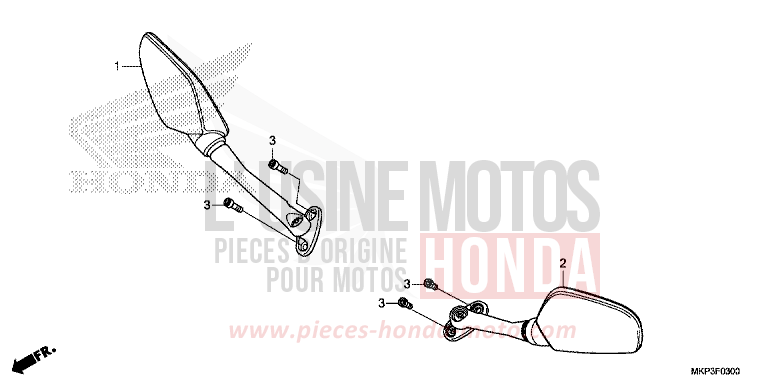 SPIEGEL von CBR500R MAT AXIS GRAY METALLIC (NH303) von 2021