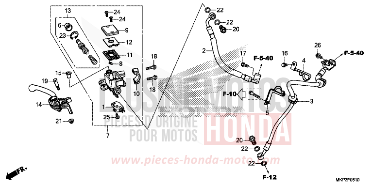 HAUPTBREMSZYLINDER, VORNE ZYLINDER (CBR500RAK/L/M) von CBR500R MAT AXIS GRAY METALLIC (NH303) von 2021