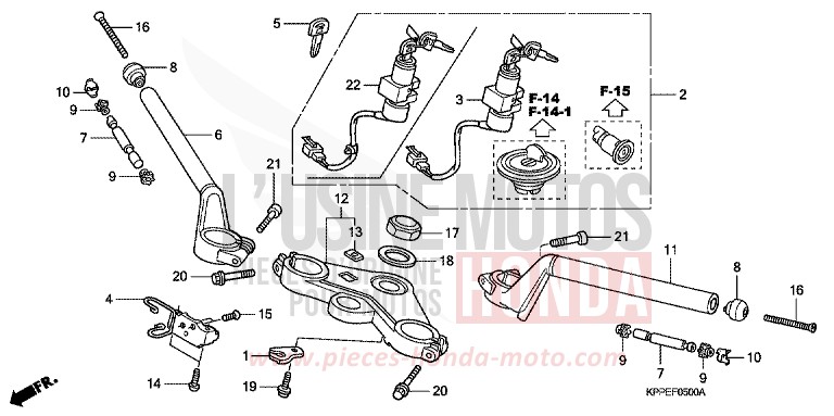 ROHRGRIFF/OBERE BRUECKE von CBR125R GRAPHITE BLACK (NHB01) von 2010