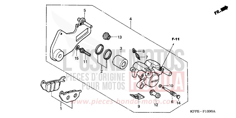 HINTERRAD-BREMSSATTEL von CBR125R GRAPHITE BLACK (NHB01K) von 2010