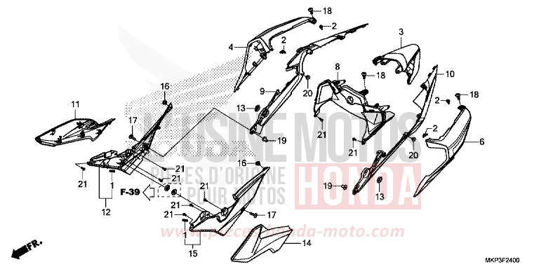SEITENABDECKUNG/WINDLAUF, HINTEN von CBR500R MAT AXIS GRAY METALLIC (NH303) von 2021