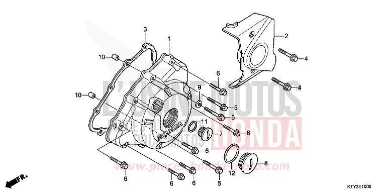 KURBELGEHAEUSEDECKEL, L. von CBR125R ASTEROID BLACK METALLIC (NHA35) von 2011