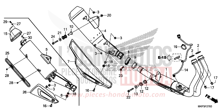 ABGAS-SCHALLDAEMPFER von CBR500R MAT AXIS GRAY METALLIC (NH303) von 2021