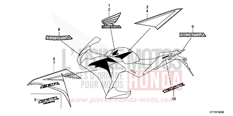 MARKE/STREIFEN (1) von CBR125R ASTEROID BLACK METALLIC (NHA35) von 2011