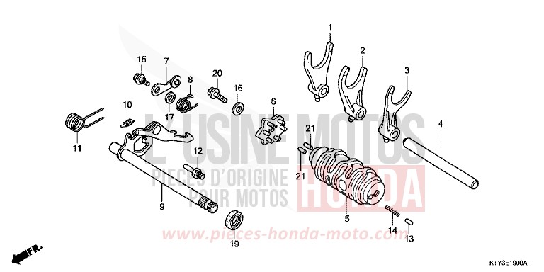 SCHALTTROMMEL von CBR125R TERRA SILVER METALLIC (NH262) von 2011