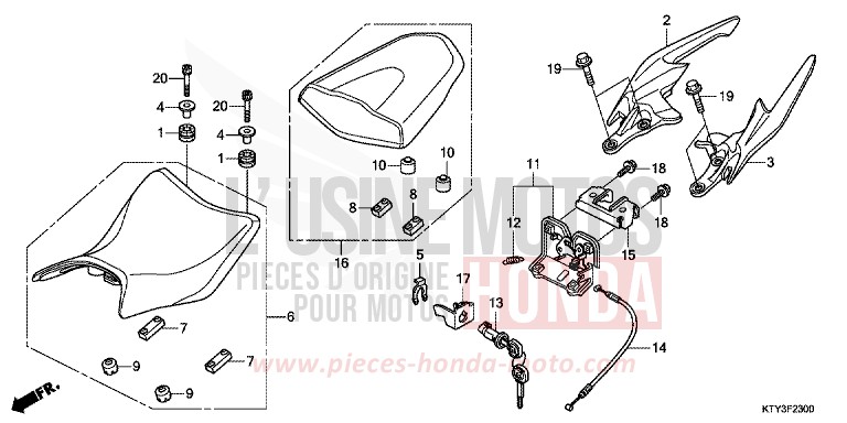SITZ von CBR125R TERRA SILVER METALLIC (NH262) von 2011
