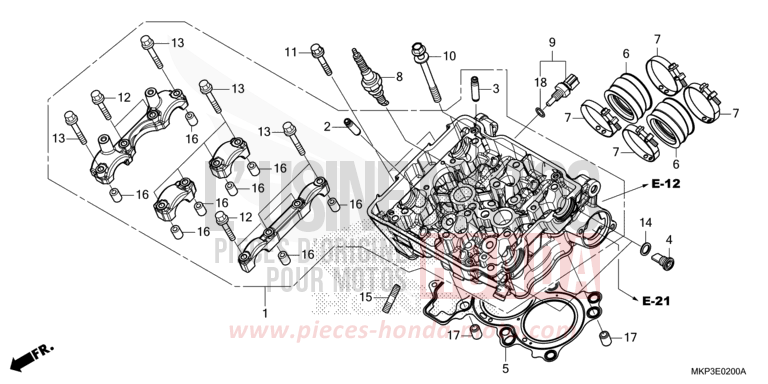 ZYLINDERKOPF von CBR500R PEARL METALLOID WHITE (NHA96) von 2021