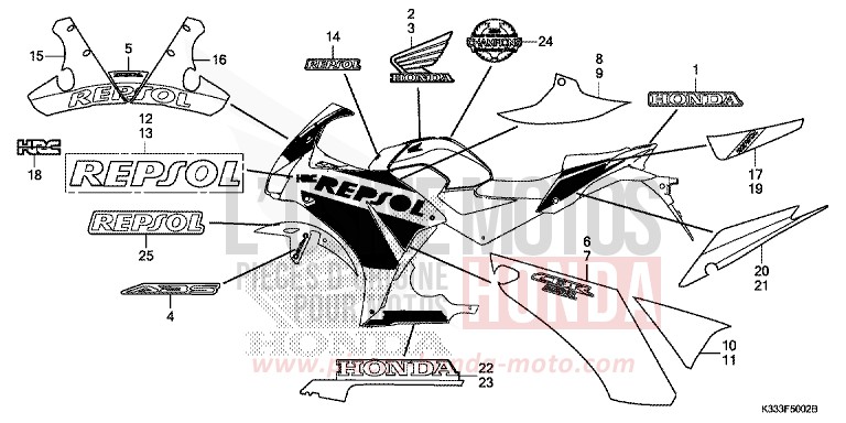 MARKE (3) von CBR300R MAT GUNPOWDER BLACK METALLIC (NH436) von 2016
