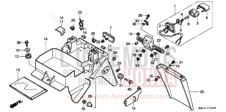 KOTFLUEGEL, HINTEN von CBR600F HEAVY GRAY METALLIC-U (NH194O) von 1997
