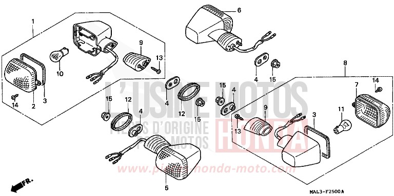 BLINKER von CBR600F HEAVY GRAY METALLIC-U (NH194O) von 1997