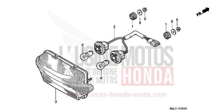 HECKLEUCHTE von CBR600F HEAVY GRAY METALLIC-U (NH194O) von 1997