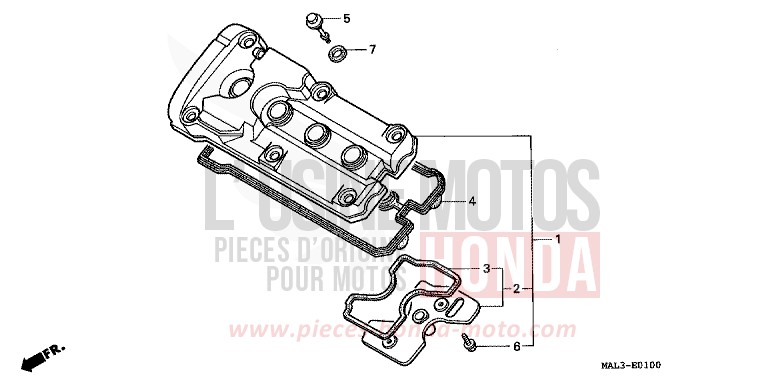 ZYLINDERKOPFDECKEL von CBR600F SPARKLING RED (R127A) von 1997