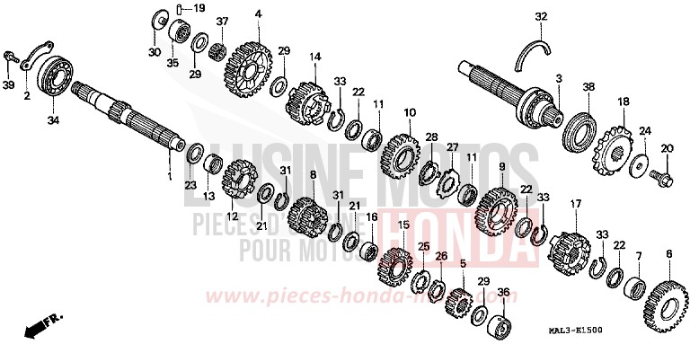 GETRIEBE von CBR600F SPARKLING RED (R127A) von 1997