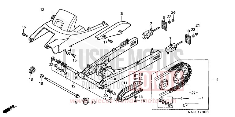 SCHWINGE von CBR600F SPARKLING RED (R127A) von 1997