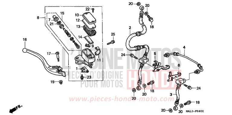 VORDERRADBREMSE von CBR600F TITANIUM METALLIC (YR183Q) von 1997