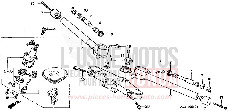ROHRGRIFF/OBERE BRUECKE von CBR600F TITANIUM METALLIC (YR183Q) von 1997